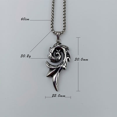 Collar Colgante Fénix de Fuego en Acero Titanio para Hombre - Image 7