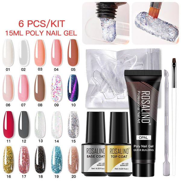 Kit Completo de Adhesivo para Extensiones de Uñas con Cristales