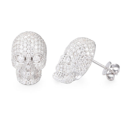 Aretes de Calavera en Plata S925 con Moissanita Brillante - Image 20