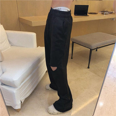 Pantalón Suelto Talle Alto Rotos Conjunto Dos Piezas Tendencia - Image 9