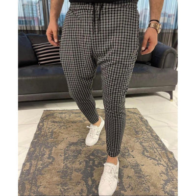 Pantalones de Cuadros Pequeños con Encaje para Hombre - Image 11