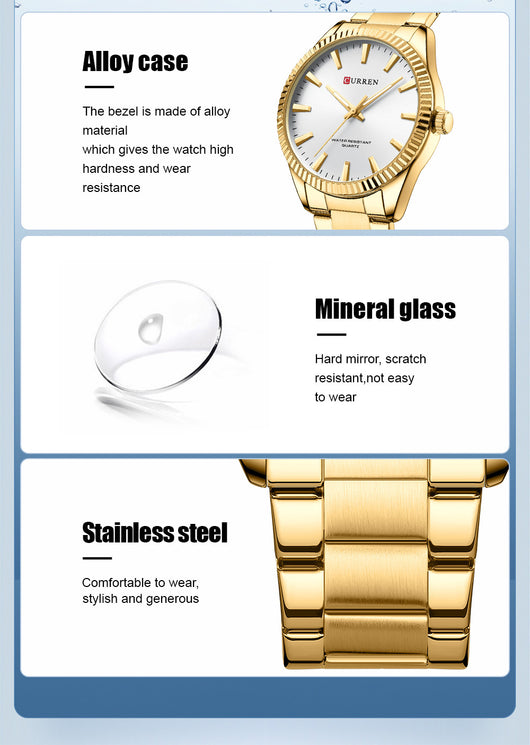 Reloj Empresarial Impermeable para Hombre con Correa de Pasador - Image 14