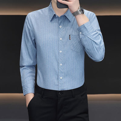 Camisa Slim Fit a Rayas Versátil para Joven - Image 7