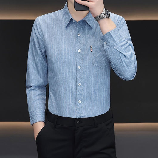 Camisa Slim Fit a Rayas Versátil para Joven - Image 7