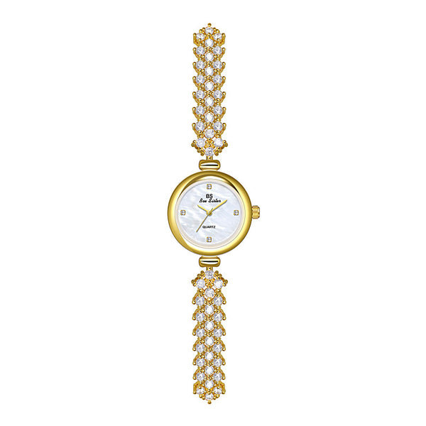 Reloj de Lujo Sirena con Cadena de Diamantes en Oro y Plata - Image 4