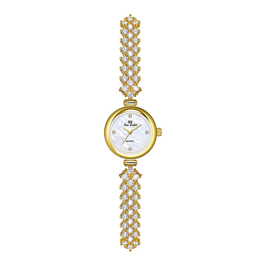 Reloj de Lujo Sirena con Cadena de Diamantes en Oro y Plata - Image 4