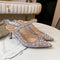 Tacones Planos Elegantes con Pedrería y Perlas - Punta Afilada para Mujer