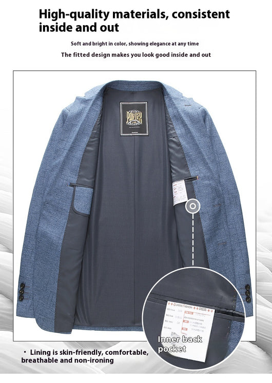 Blazer Ejecutivo de Color Sólido para Hombre - Image 9