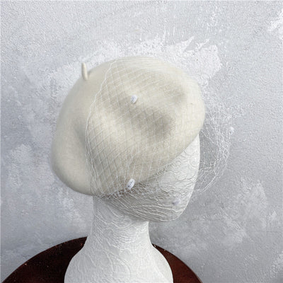 Boina Francesa Vintage con Malla y Pompón - Lana Versátil - Image 10