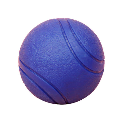 Red rubber pet toy ball with a textured surface and grooves, measuring 6.5cm in diameter. - Image 13
