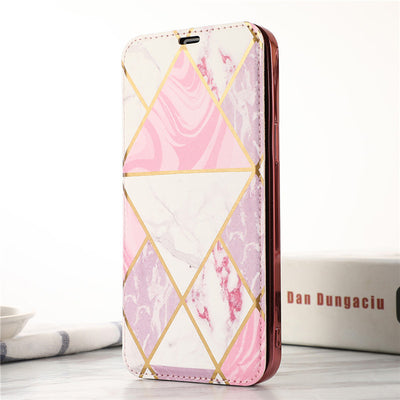 Funda Tipo Cartera para iPhone con Diseño Mármol y Compartimentos para Tarjetas - Image 3