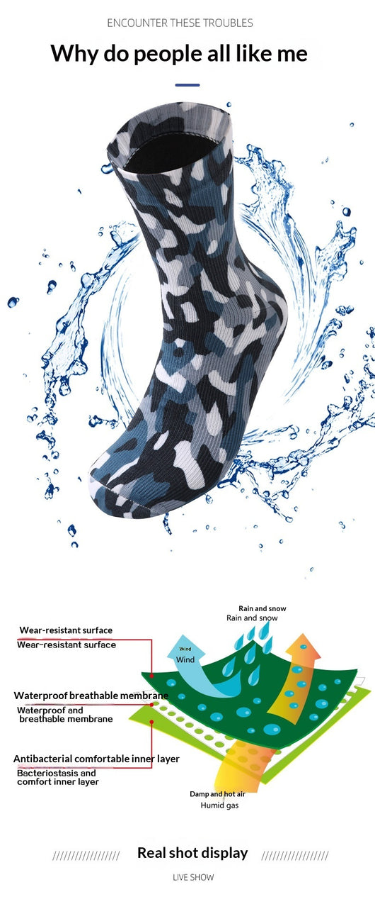 Calcetines de Senderismo Impermeables Camuflaje 100% Algodón - Image 8