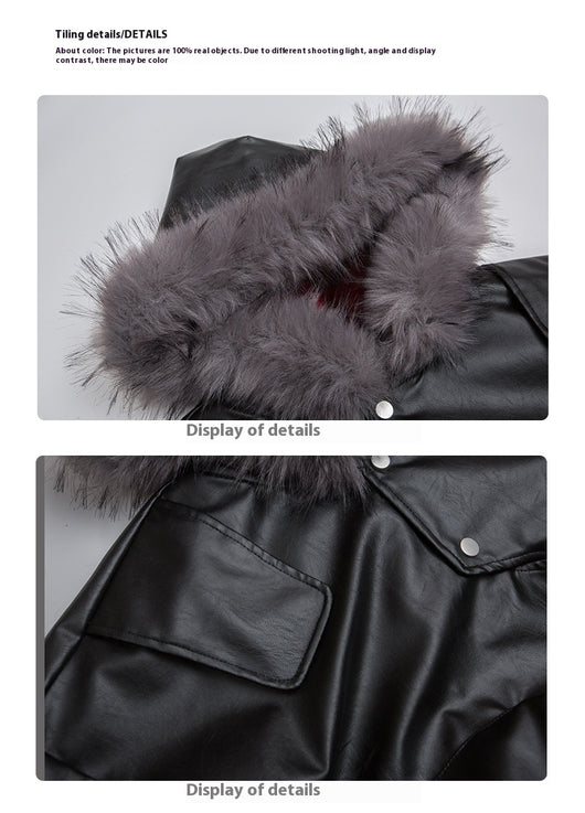 Abrigo Acolchado de Cuero PU Retro con Bolsillos Tridimensionales para Hombre - Image 10