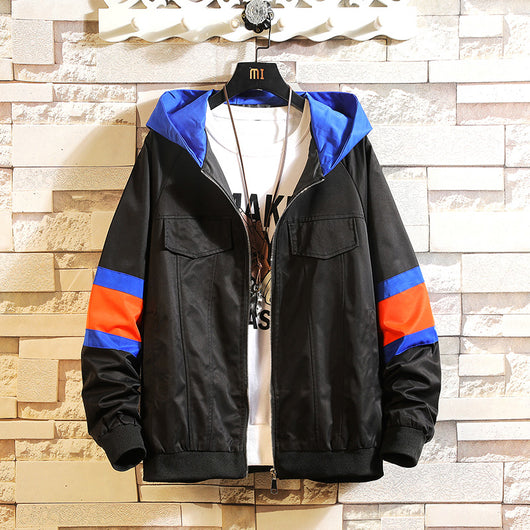 Chaqueta de Trabajo Capucha Hombre Talla Grande Contraste Costura - Image 9