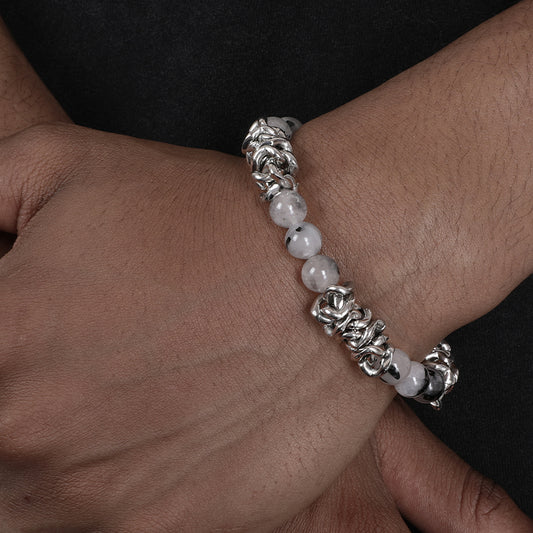 Pulsera Hip Hop Negra con Cristales Incrustados