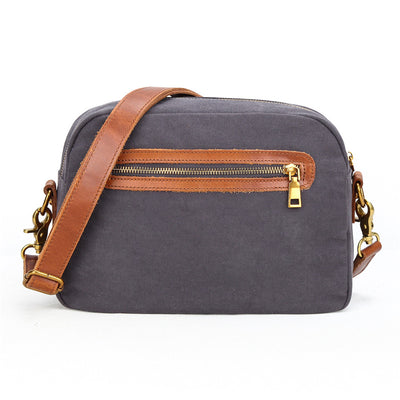 Bolsa Retro de Lona con Bloques de Color y Correa Cruzada - Image 2