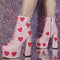 Botas de Tacón Alto con Base Reforzada y Detalle de Corazón