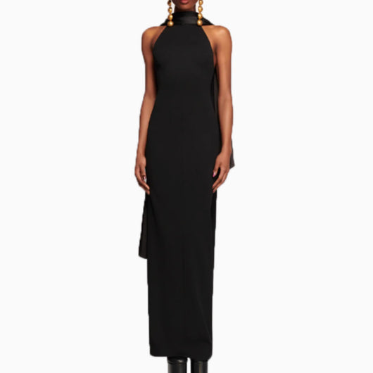 Vestido Elegante Texturizado para Eventos y Gala con Escote Halter - Image 12