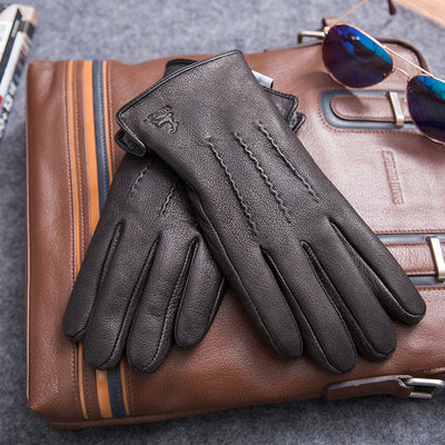 Guantes de Motocicleta Impermeables de Piel Gamuza con Forro Polar - Image 9