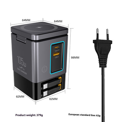 Cargador Inalámbrico Magnético 105W Multifuncional de Nitruro de Galio - Image 10