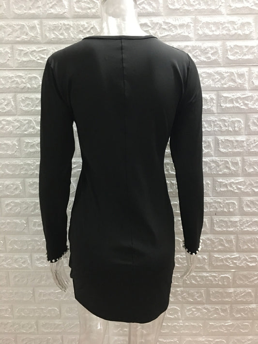 Falda Ajustada Elegante con Cuello Redondo y Mangas Largas - Image 2