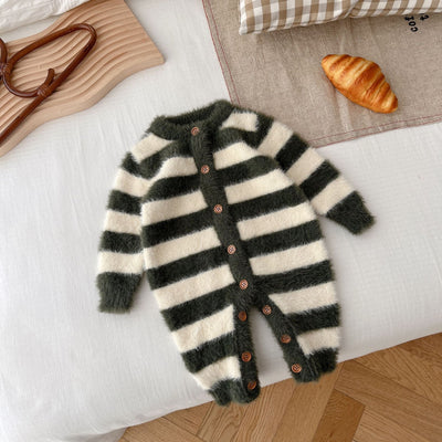 Pijama Enterizo para Bebé con Pelaje de Visón y Rayas - Image 7