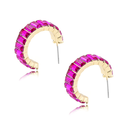 Aretes en Forma de C con Cristales Multicolores - Image 13