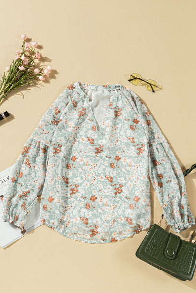 Blusa Floral de Gasa Suelta con Cuello en V - Image 27