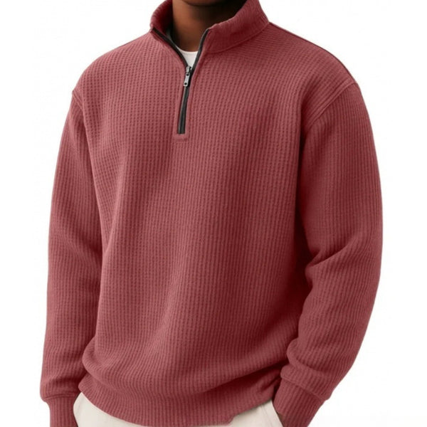 Suéter Hombre Oversized con Cierre y Manga Larga