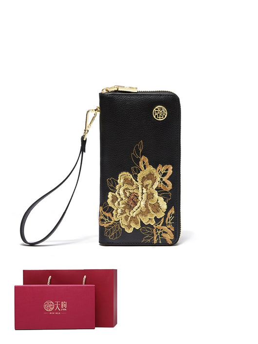 Billetera Étnica de Cuero con Estampado y Cierre para Mujer - Image 31