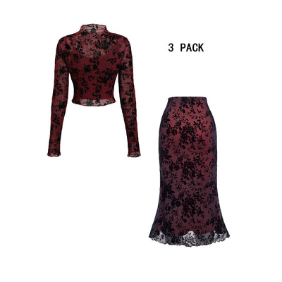 Conjunto de Tres Piezas Transparente Diseño Sensual - Image 4