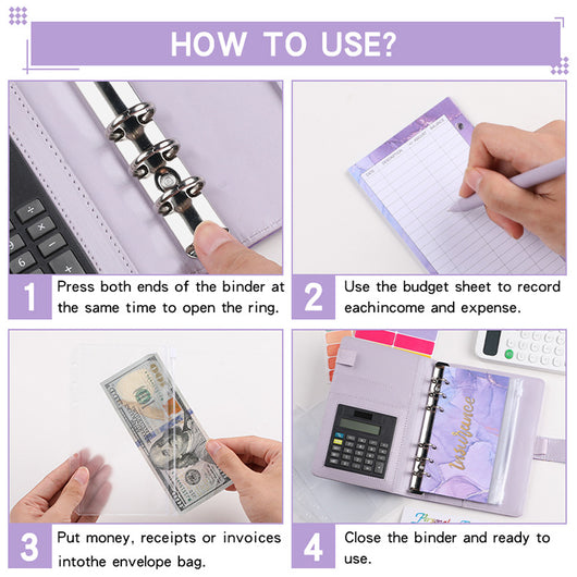 Cuaderno de Cuero PU A6 con Anillas y Calculadora Integrada - Image 27