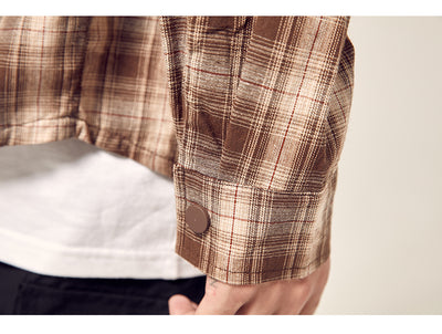 Camisa Cuadros Holgada con Bolsillos Cosidos y Hombros Caídos - Image 15