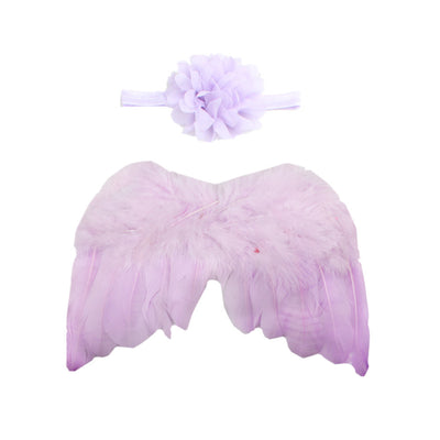 Set de Moños para el Cabello con Alas de Ángel y Flores Puntiagudas - Image 4