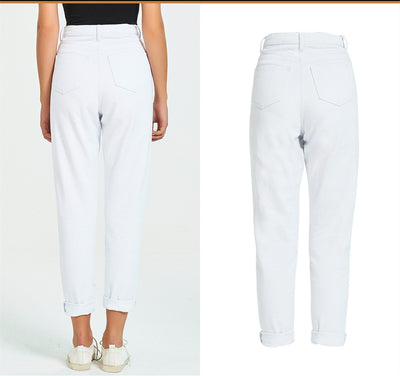 Jeans Blancos de Cintura Alta y Pierna Recta para Mujer - Cómodos y Versátiles - Image 7