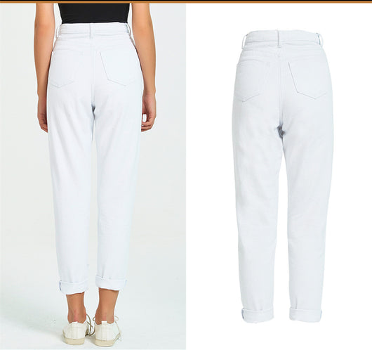 Jeans Blancos de Cintura Alta y Pierna Recta para Mujer - Cómodos y Versátiles - Image 7