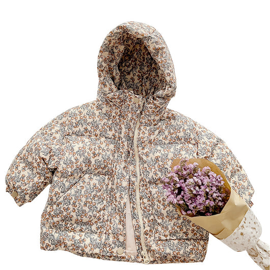 Abrigo Acolchado Niña Estilo Coreano con Diseño Floral - Chaqueta Térmica Infantil Elegante - Image 11