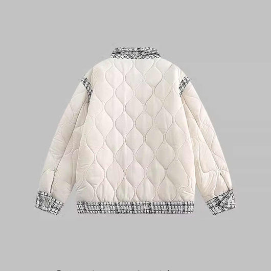 Abrigo Acolchado de Algodón Estilo Clásico con Patrón de Cuadrícula - Image 8