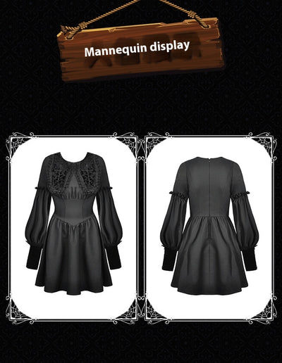 Vestido Gótico Muñeca con Cuello Ataúd - Image 9