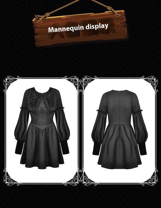 Vestido Gótico Muñeca con Cuello Ataúd - Image 9