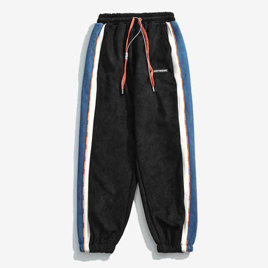 Pantalón Suelto de Gamuza con Contraste de Colores y Cintura Ajustable - Image 9
