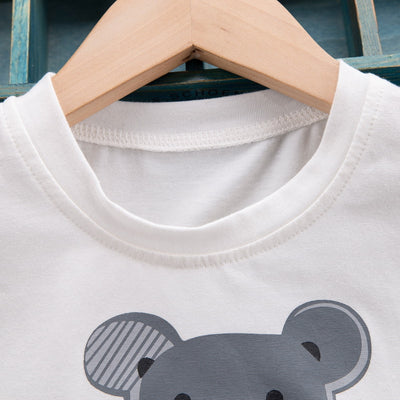 Conjunto Infantil Osito Cartoon: Playera Manga Corta y Pantalón Cuadros - Image 16