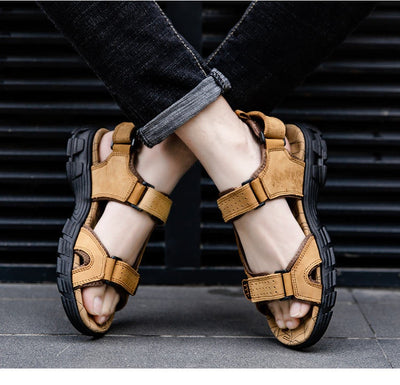Sandalias de Cuero Retro para Hombre - Estilo Casual Outdoor - Image 11