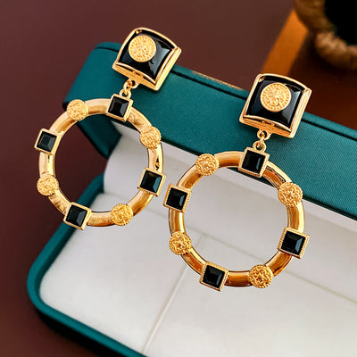 Aretes de Círculo Plateado con Cristales Brillantes - Diseño Vintage Elegante - Image 14