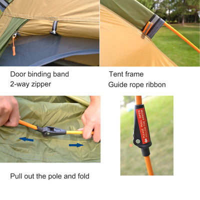Tienda de Campaña Automática Hexagonal Impermeable para Camping - Image 8