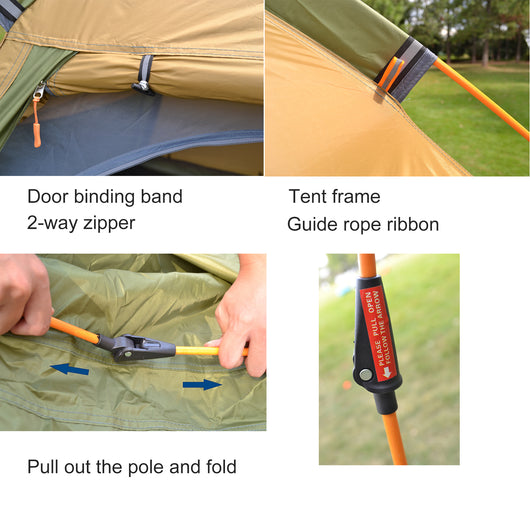 Tienda de Campaña Automática Hexagonal Impermeable para Camping - Image 8