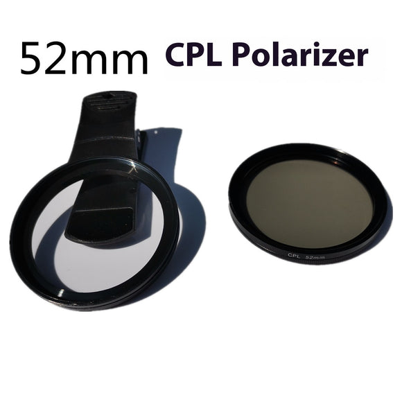 Filtro CPL Polarizador com Lentes Refletivas para Fotografia e Celular