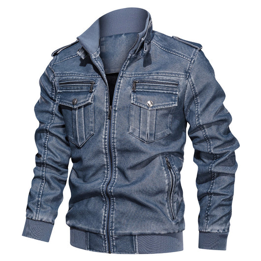 Chaqueta de Cuero PU para Motociclista Estilo Universitario - Image 7