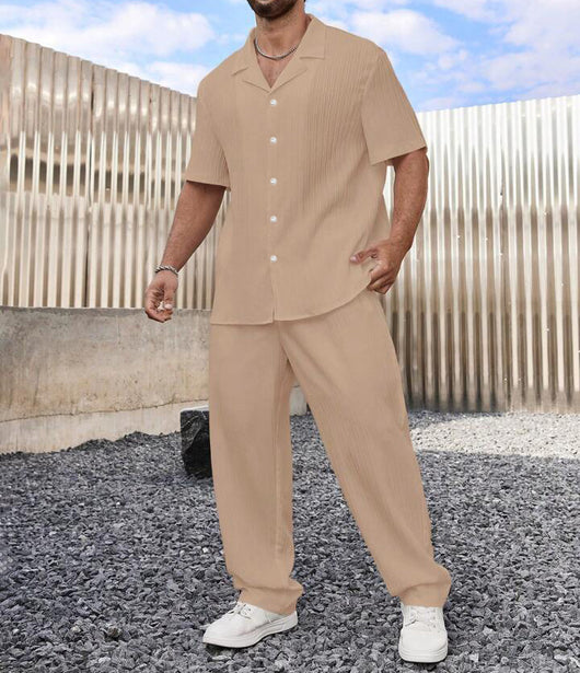 Conjunto Casual Ejecutivo: Camisa de Manga Corta y Pantalón para Hombre - Image 17