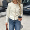 Cardigan de Manga Larga Liso para Mujer